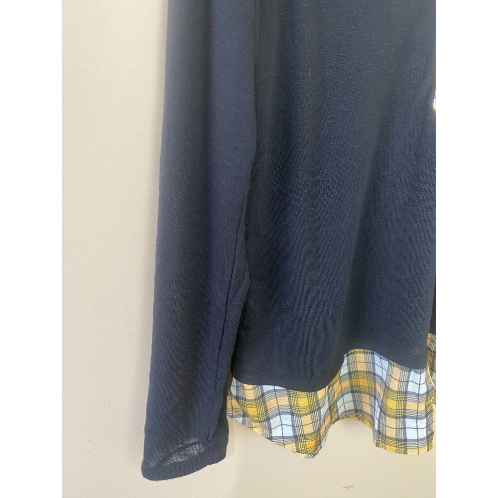 Women's Me & U Top Long Sleeve Shirt with plaid trimming Sz Medium - Picture 6 of 9